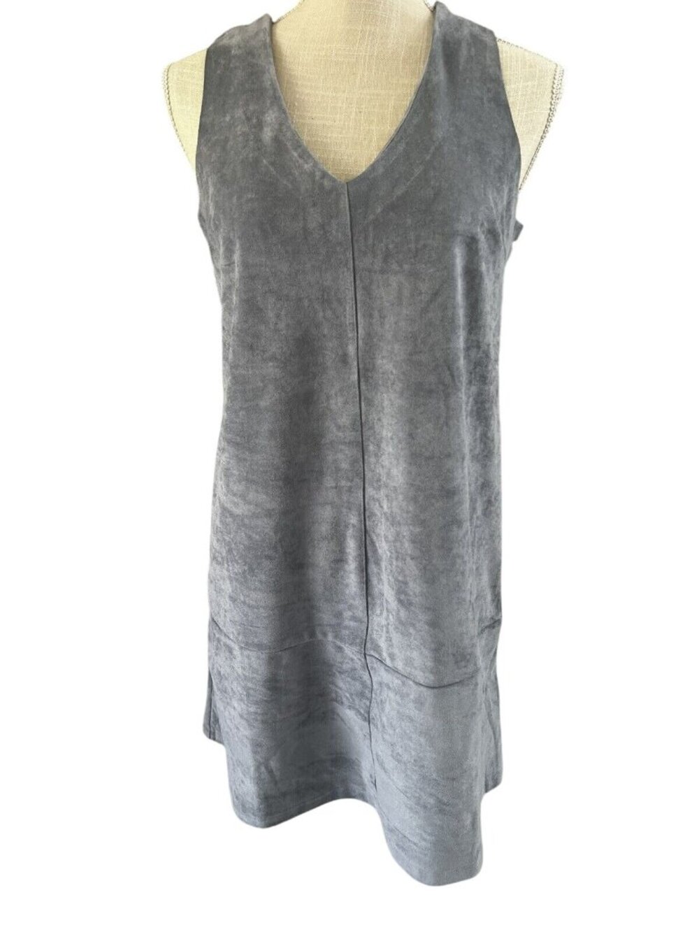 NWT Bishop + Young Twilight Blue V-Neck Suede-Like Sleeveless Mini Dress S